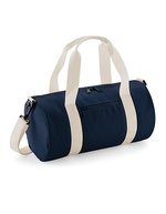 BagBase Mini Barrel Bag mit Kängurutasche – French Navy/Off White