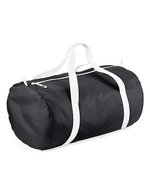 BagBase Packaway Barrel Bag aus 210D Polyester – Black/White