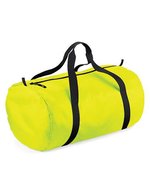 BagBase Packaway Barrel Bag aus 210D Polyester, Black 50 x 30 x 26 cm, BG150 – Fluorescente Giallo/Nero