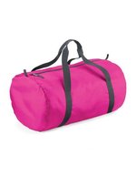 BagBase Packaway Barrel Bag aus 210D Polyester, Black 50 x 30 x 26 cm, BG150 – Fucsia