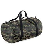 BagBase Packaway Barrel Bag aus 210D Polyester, Black 50 x 30 x 26 cm, BG150 – Jungle Mimetico/Nero