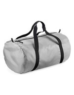 BagBase Packaway Barrel Bag aus 210D Polyester, Black 50 x 30 x 26 cm, BG150 – Silver/Black