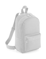 BagBase Mini Fashion Rucksack aus 600D Polyester, Black 23 x 35 x 12 cm, BG153 – Light Grey