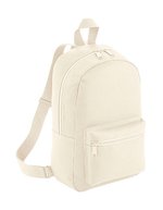 BagBase Mini Fashion Rucksack aus 600D Polyester, Black 23 x 35 x 12 cm, BG153 – Natural