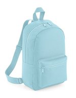 BagBase Mini Fashion Rucksack aus 600D Polyester, Black 23 x 35 x 12 cm, BG153 – Powder Blue