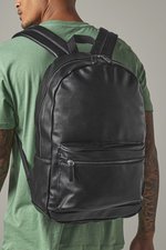 BagBase Sac à Dos en Simili Cuir avec Fermeture Éclair, Black 31 x 47 x 16 cm, BG255 – Bild 1