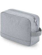 BagBase Recycelte Essentials Kulturtasche 600D-Polyester – Pure Grey