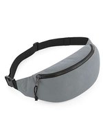 BagBase Recycelte Gürteltasche mit Reflektoren, Black 38 x 14 x 8 cm, BG282 – Pure Grey