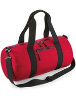 BagBase Recycelte Barrel-Tasche mit Kängurutasche, Black 50 x 25 x 25 cm, BG284 – Classic Red