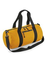BagBase Recycelte Barrel-Tasche mit Kängurutasche, Black 50 x 25 x 25 cm, BG284 – Mustard