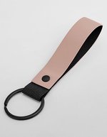 BagBase Matte PU Key Ring from Recycled Polyester, Nude Pink 18 x 3 cm, BG324 – Nude Pink