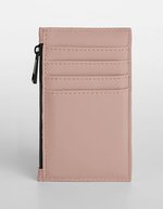 BagBase Matte PU Kartenhalter mit Reißverschluss, Black 13 x 7 cm, BG326 – Nude Pink