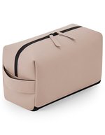 BagBase Matte PU Kulturtasche mit Haltegriff, Black 25 x 12 x 15 cm, BG332 – Nude Pink