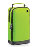 BagBase Athleisure Sporttasche mit Belüftungsöse, Grey Marl 19 x 35 x 12 cm, BG540 – Lime Green
