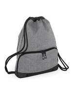BagBase Wasserdichter Athleisure Gymsac mit Fächern, Black 35 x 49 x 9 cm, BG542 – Grey Marl