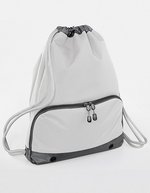 BagBase Wasserdichter Athleisure Gymsac mit Fächern, Black 35 x 49 x 9 cm, BG542 – Ice Grey