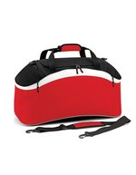 BagBase Teamwear Holdall mit reflektierender Paspelierung, Black/Classic Red 64 x 35 x 31 cm, BG572 – Classic Red/Black/White