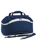 BagBase Teamwear Holdall mit reflektierender Paspelierung, Black/Classic Red 64 x 35 x 31 cm, BG572 – French Navy/French Navy/White