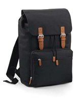 BagBase Vintage Laptop Rucksack mit Kordelzug – Black