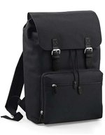 BagBase Vintage Laptop Rucksack mit Kordelzug – Black/Black