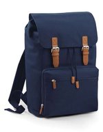 BagBase Vintage Laptop Rucksack mit Kordelzug – French Navy