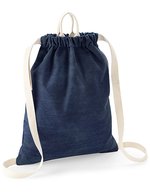 BagBase Denim Gymsac mit Tunnelzugverschluss – Denim Blue