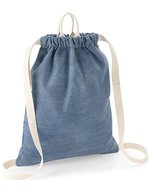 BagBase Denim Gymsac mit Tunnelzugverschluss – Light Denim