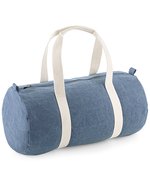 BagBase Denim Barrel Bag mit Reißverschluss, Denim Blue 50 x 20 x 25 cm, BG646 – Light Denim