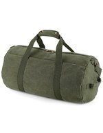 BagBase Vintage Canvas Barrel Tasche mit Gurt – Vintage Military Green