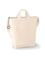 BagBase Canvas Day Bag mit Innentasche, Black 38 x 40 x 14 cm, BG673 – Natural