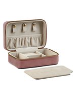 Velvet Travel Jewellery Box – Rose Quartz