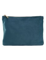 Velours Accessoire-Tasche aus Recycling-Polyester – Blue Topaz