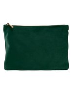 Velours Accessoire-Tasche aus Recycling-Polyester – Dark Emerald