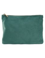 Velours Accessoire-Tasche aus Recycling-Polyester – Jade