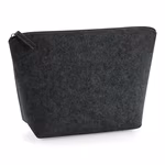 BagBase Felt Bag with Zip and Label, Charcoal Melange S (16 x 12,5 x 6 cm), BG724 – image 4
