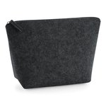 BagBase Filztasche mit Reißverschluss und Etikett, Charcoal Melange S (16 x 12,5 x 6 cm), BG724 – Bild 4