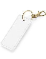 BagBase Boutique Schlüsselclip aus Saffiano-Leder, Black 3.5 x 9 cm, BG744 – Morbido Bianco