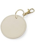 BagBase Boutique Schlüssel-Clip aus Saffiano-Leder, Black Ø 7 cm, BG745 – Oyster