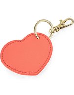 BagBase Boutique Herz Schlüsselclip aus PU, Black 7 x 6 cm, BG746 – Coral