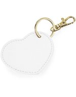 BagBase Boutique Herz Schlüsselclip aus PU, Black 7 x 6 cm, BG746 – Soft White