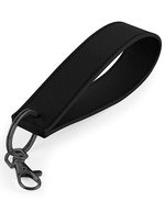 BagBase Boutique Wristlet Schlüsselanhänger aus PU-Leder – Black/Black