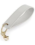 BagBase Boutique Wristlet Schlüsselanhänger aus PU-Leder, Dusky Pink 13 x 2.6 cm, BG747 – Soft Grey
