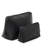 BagBase Boutique Accessory Case aus PU-Leder – Black/Black