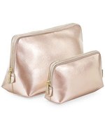 BagBase Boutique Accessory Case aus PU-Leder, Soft Grey M (18 x 11 x 4.5 cm), BG751 – Rose Gold