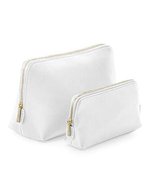 BagBase Boutique Accessory Case aus PU-Leder, Soft Grey M (18 x 11 x 4.5 cm), BG751 – Soft White