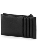 BagBase Boutique Kartenetui Saffiano-Lederoptik, Black 12.5 x 7.5 cm, BG754 – Black/Black