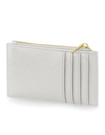 BagBase Boutique Kartenetui Saffiano-Lederoptik, Black 12.5 x 7.5 cm, BG754 – Soft Grey