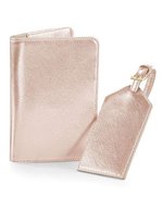 BagBase Boutique Reise-Set in Lederoptik, Black -, BG755 – Rose Gold