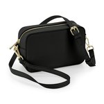 BagBase Boutique Umhängetasche aus Saffiano-Leder, Black 21 x 13 x 7 cm, BG758 – Bild 3