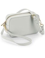 BagBase Boutique Umhängetasche aus Saffiano-Leder – Soft Grey